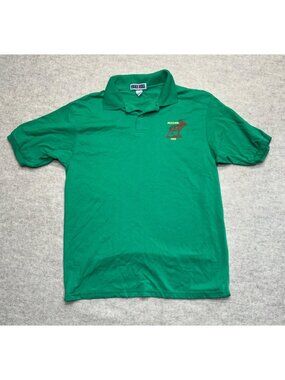 Vintage Jerzees Polo Shirt Moose Lodge 1582 Brunswick Maryland Green USA Large